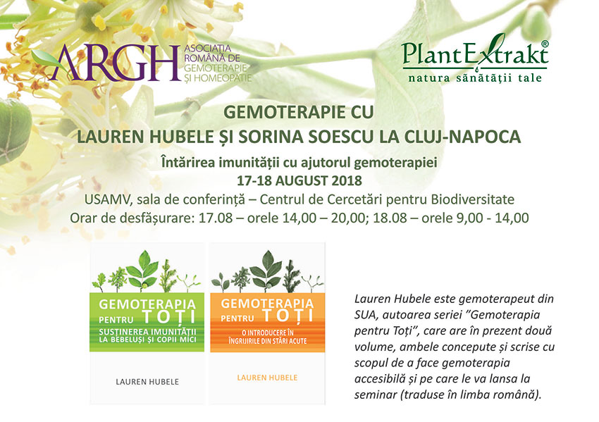 Gemoterapie cu Lauren Hubele și Sorina Soescu, 17-18 august 2018 - Cluj-Napoca